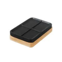 OEM - Jabonera Porta Jabon Bamboo Metal Diseño Elegante