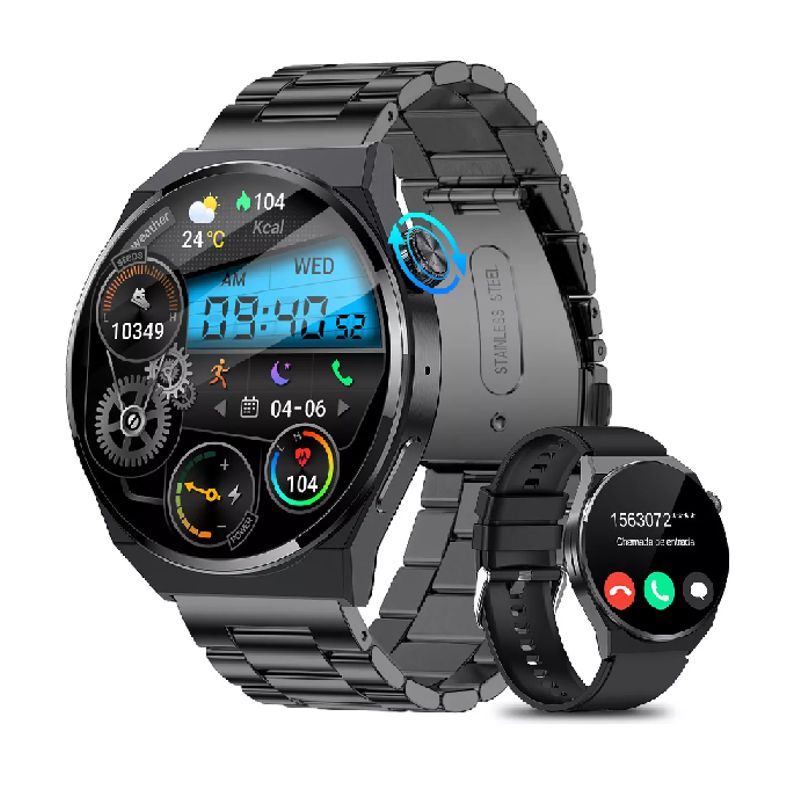 GENERICO - Reloj inteligente bluetooth llamada smartwatch color negro