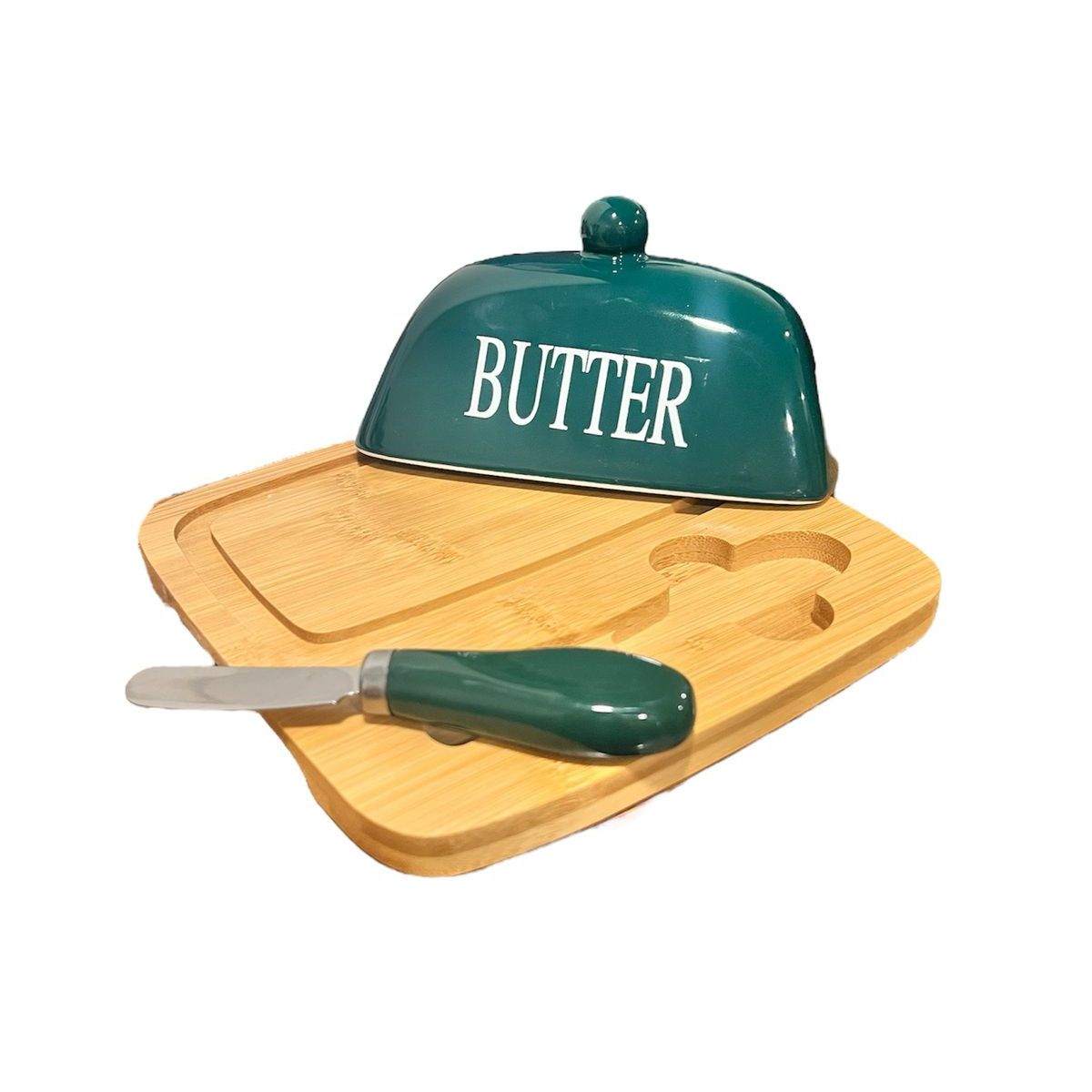 OEM - Mantequillera Mantequera Base Madera Decorativa