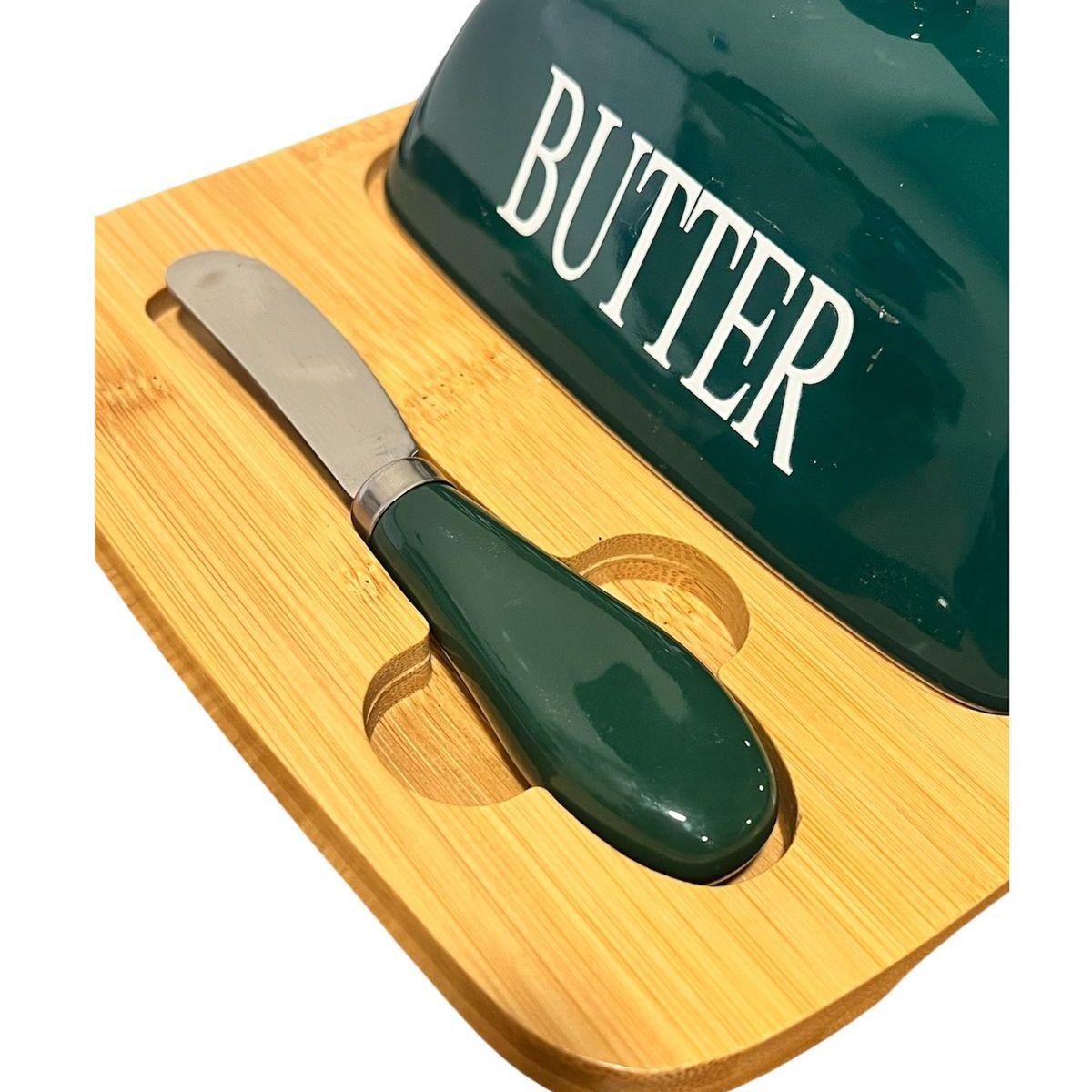 OEM - Mantequillera Mantequera Base Madera Decorativa