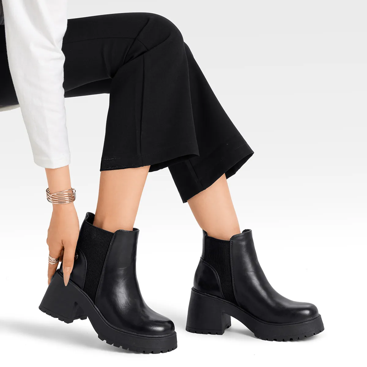 WEIDE - Botin Mujer Casual Eco Cuero Con Felpa Vintage Weide CZY612