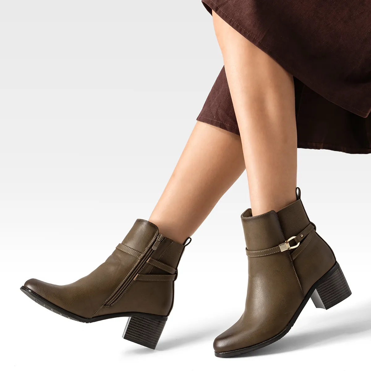 WEIDE - Botin Casual Mujer De Moda Vintage Tacon Grueso Weide ZS66