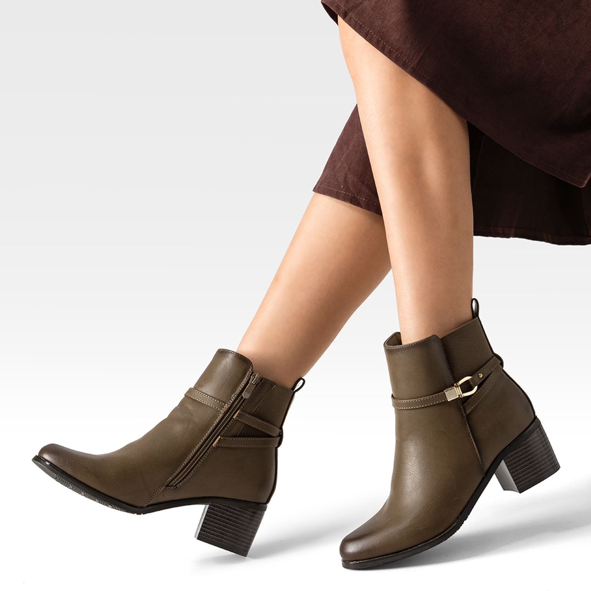 WEIDE - Botin Casual Mujer De Moda Vintage Tacon Grueso Weide ZS66