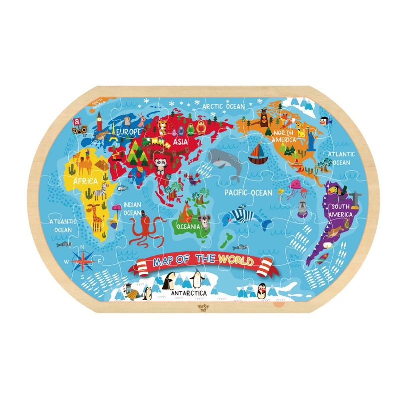 TOOKY TOY - Puzzle Mapa del Mundo 37 Piezas Tooky Toy