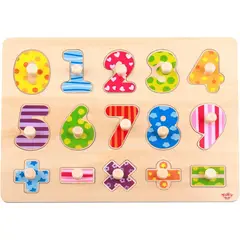 TOOKY TOY - Puzzle Números de Encaje de Madera