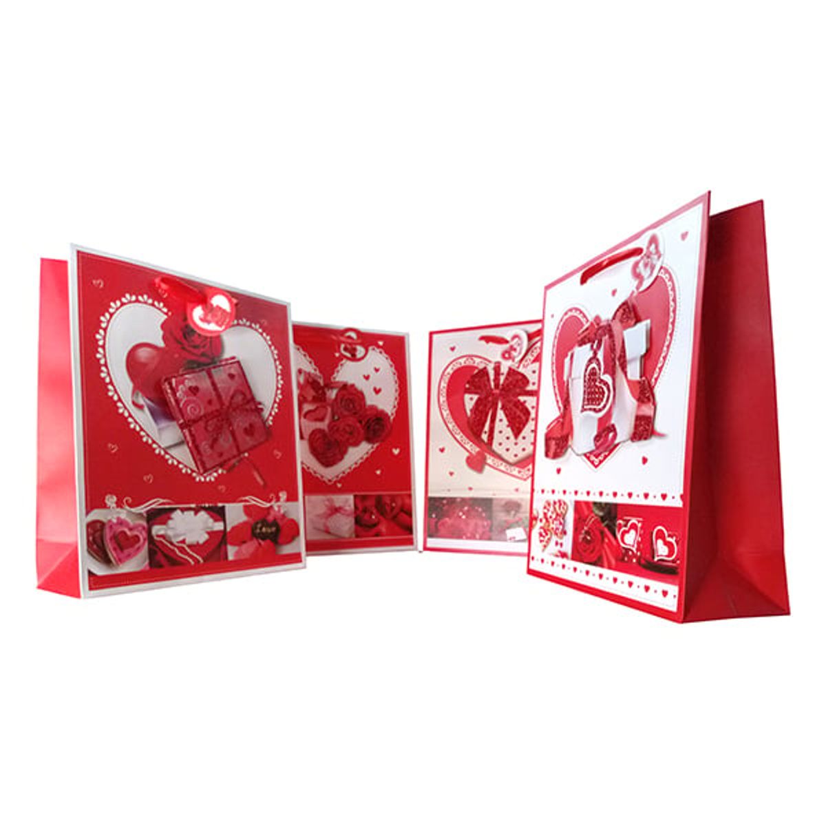 GENERICO - BOLSA REGALO SAN VALENTIN 3D 30X40 X12 UNI