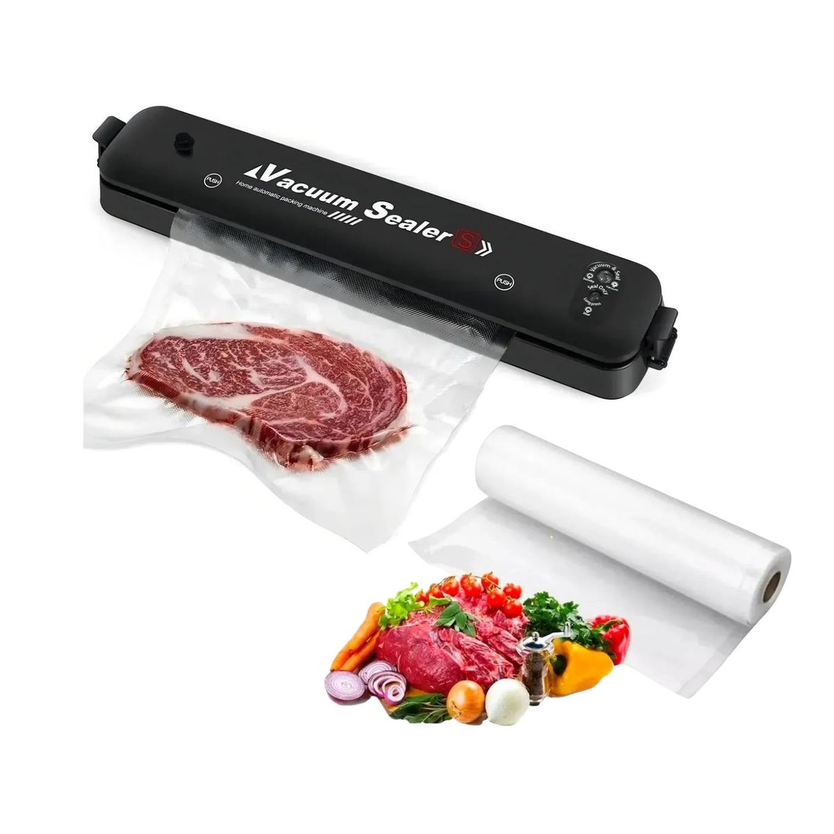 GENERICO - Maquina Selladora Al Vacio Alimentos + Rollo Bolsas 3 Mts