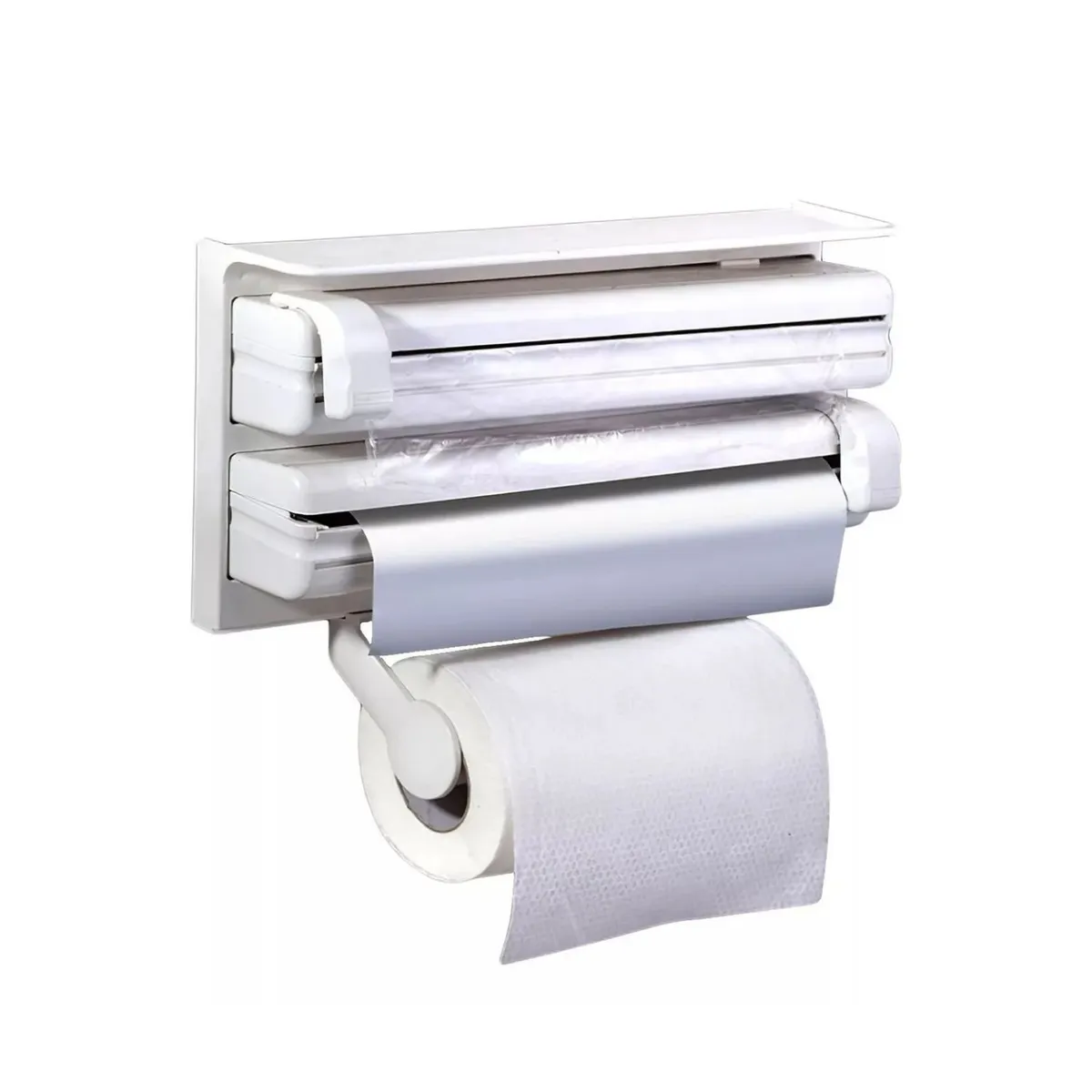 GENERICO - Porta Rollo Toalla Nova Triple Dispensador Cocina Alusa Film.