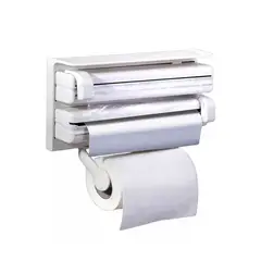 GENERICO - Porta Rollo Toalla Nova Triple Dispensador Cocina Alusa Film.