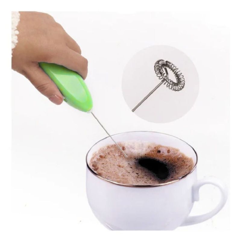 GENERICO - Mini Batidor Café Espuma Huevo Leche Portátil Eléctrico Pila.