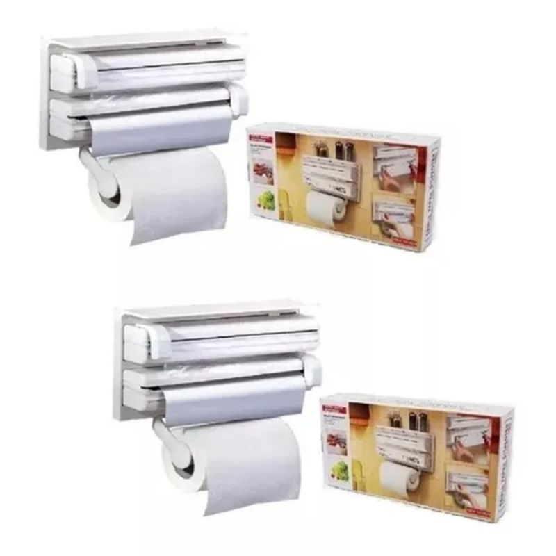 GENERICO - Pack 2 Dispensador Corta Fácil Triple Cocina Toalla Nova.