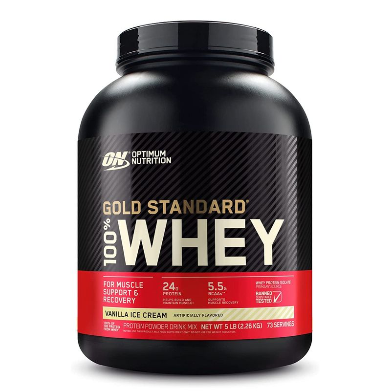 OPTIMUN NUTRITION - On 100% Whey Protein Gold Standard 5 Lbs Vanilla Ice Cream