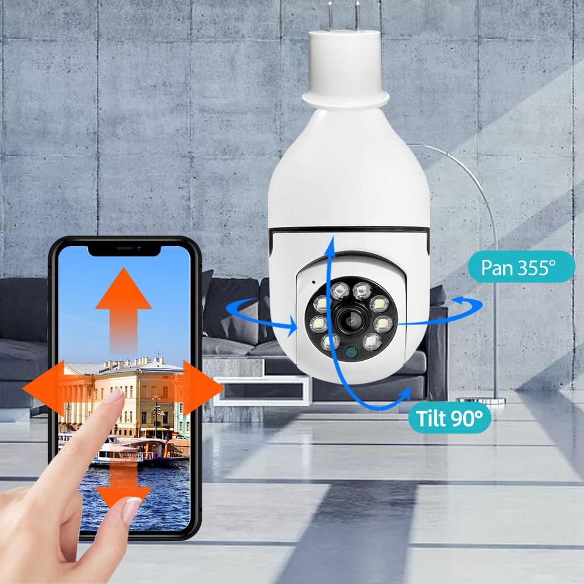 GENERICO - CAMARA IP AMPOLLETA WIFI 360° E27