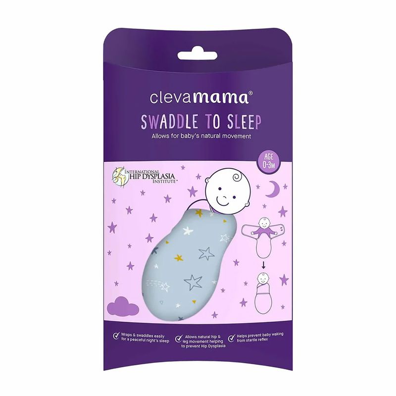 CLEVAMAMA - Clevamama Manta de Arrullo Swaddle CELESTE