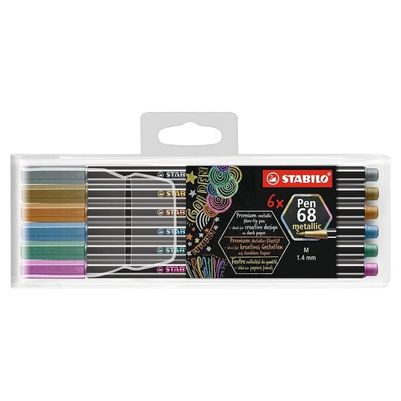 STABILO - Set de 6 Marcadores Stabilo Pen 68 Metálicos