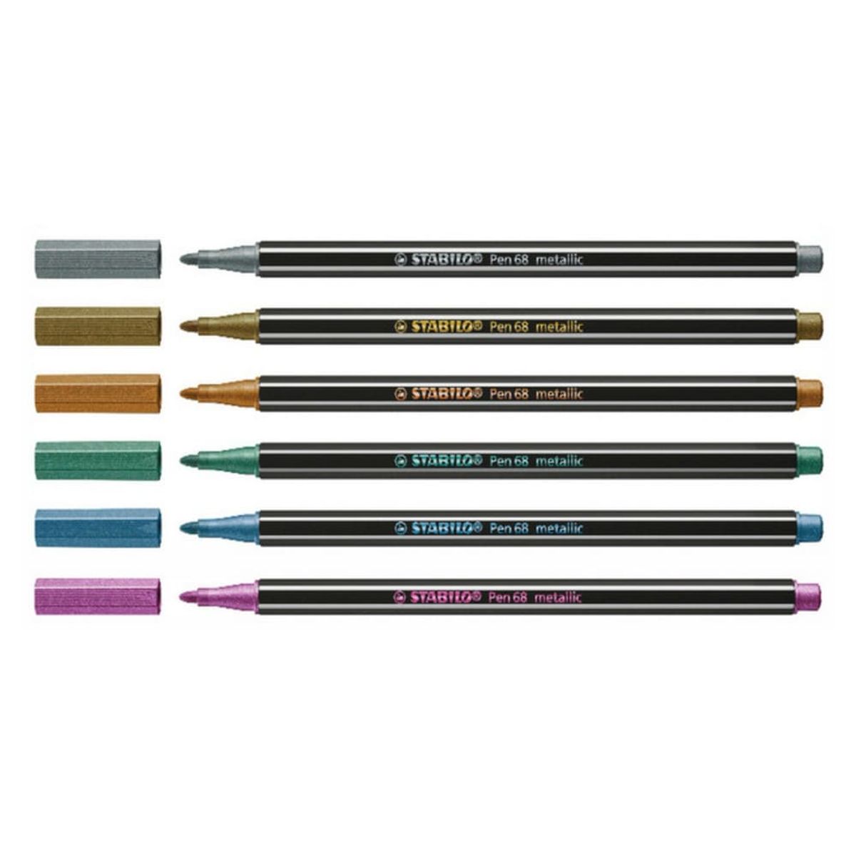 STABILO - Set de 6 Marcadores Stabilo Pen 68 Metálicos