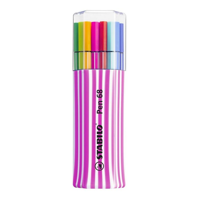STABILO - Set de 15 Marcadores Stabilo Pen 68 en Estuche Rosado