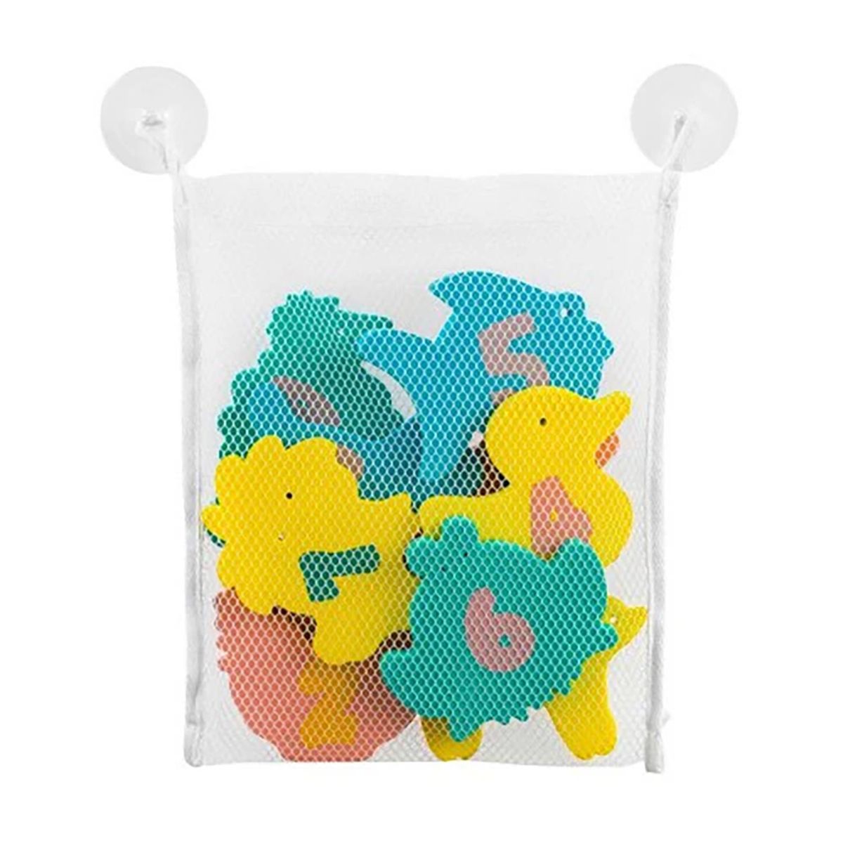 CLEVAMAMA - Juguetes de Baño con Malla Organizadora 10 piezas Clevamama