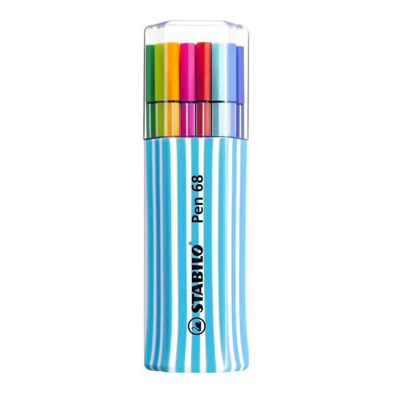 STABILO - Set de 15 Marcadores Stabilo Pen 68 en Estuche Celeste