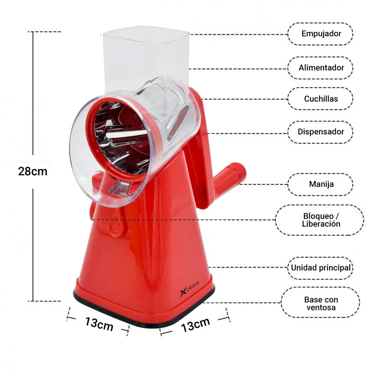 CROIX - Rallador Multifunción 3 en 1 CROiX Cuchillas Intercambiables