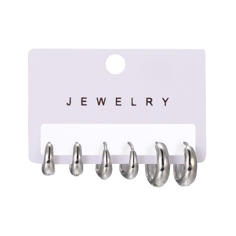 VATYERTY - 3 Pares De Aros Brillantes De Cobre Joyería Estilo Simple Y Elegante