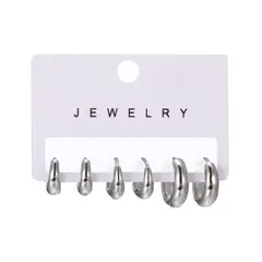 VATYERTY - 3 Pares De Aros Brillantes De Cobre Joyería Estilo Simple Y Elegante