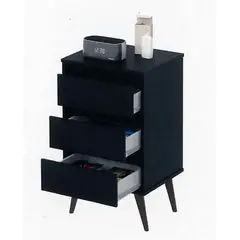 TODODESCUENTO - Velador, Mesa De Noche, Mod. Odin, Mueble, Dormitorio- Negro