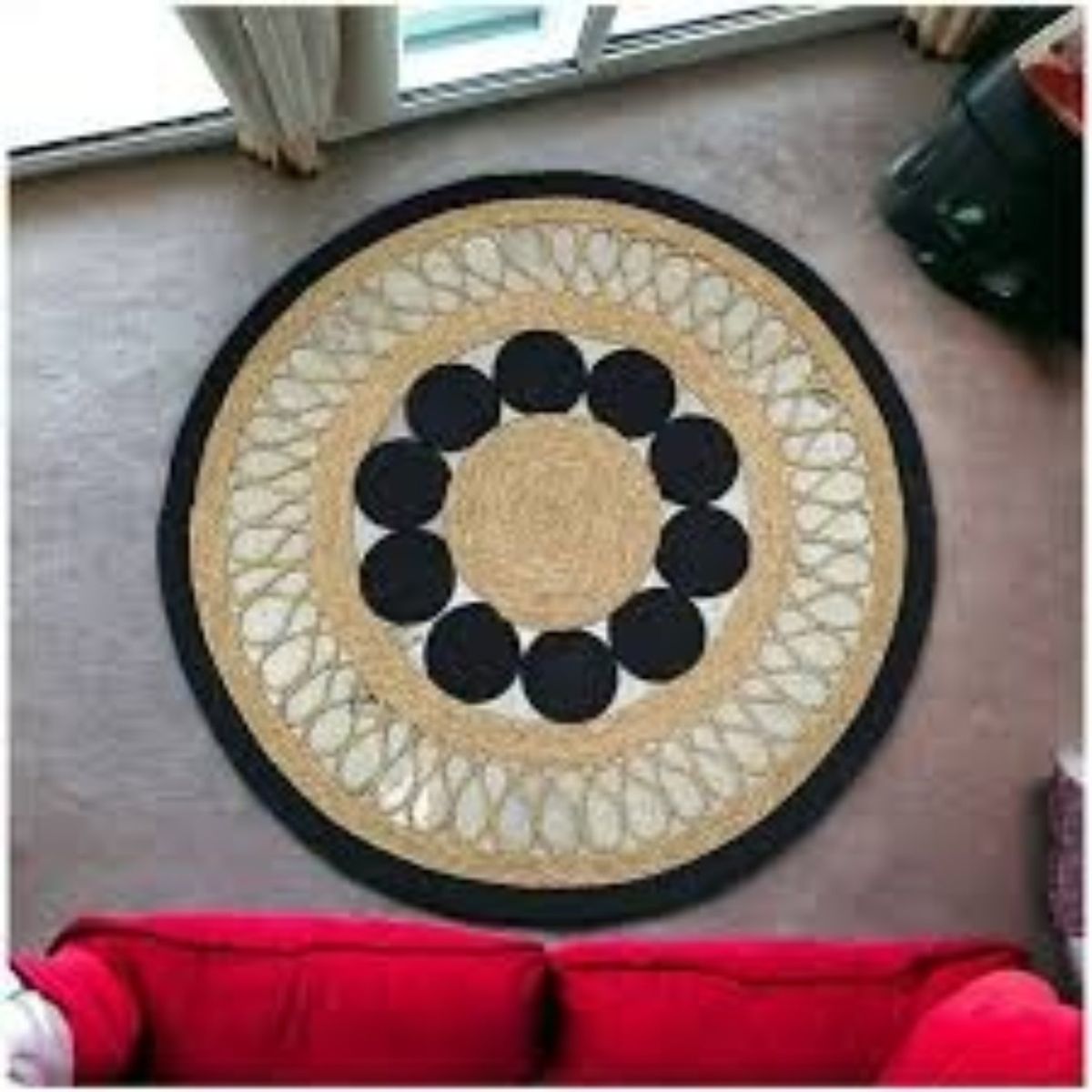 ANGELES DEL HOGAR - ALFOMBRA REDONDA YUTE 120CM