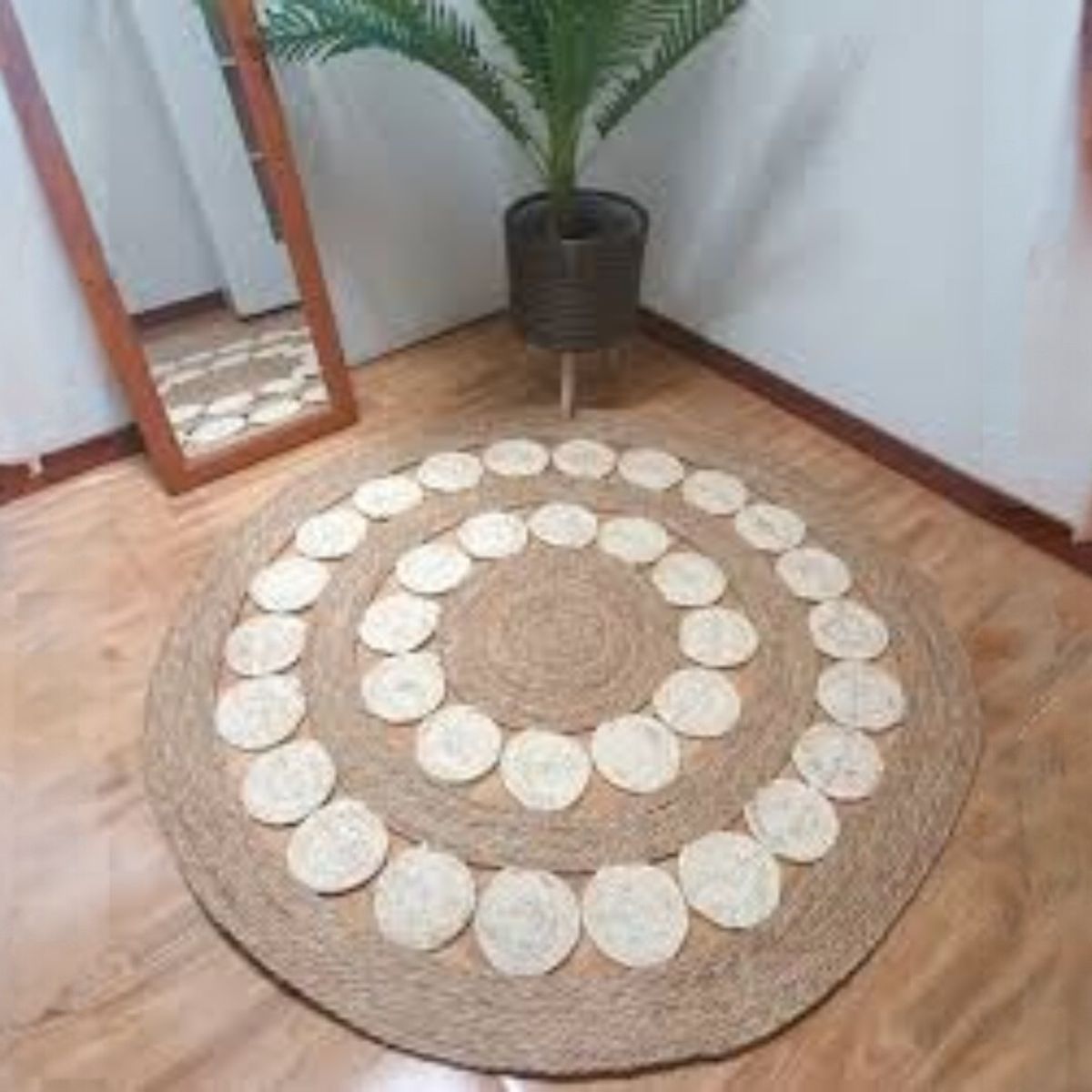 ANGELES DEL HOGAR - ALFOMBRA REDONDA YUTE 120CM