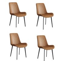 Set 4 Sillas De Comedor Cuero PU Estilo Italiano