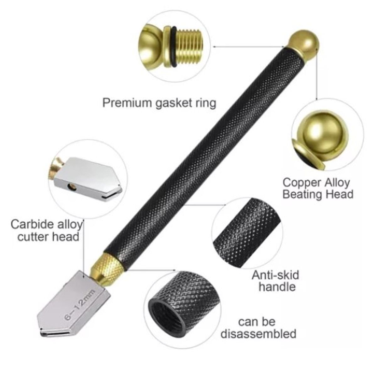 ESHOPANGIE - Diamante Corta Vidrio 7 Pulgadas 175mm Con Pipeta