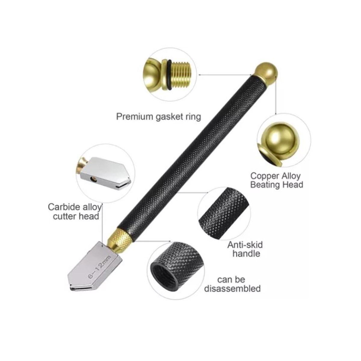 ESHOPANGIE - Diamante Corta Vidrio 7 Pulgadas 175mm Con Pipeta