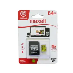 MAXELL - Tarjeta De Memoria Mcsd-64 Cl10 Con Adaptador 64gb