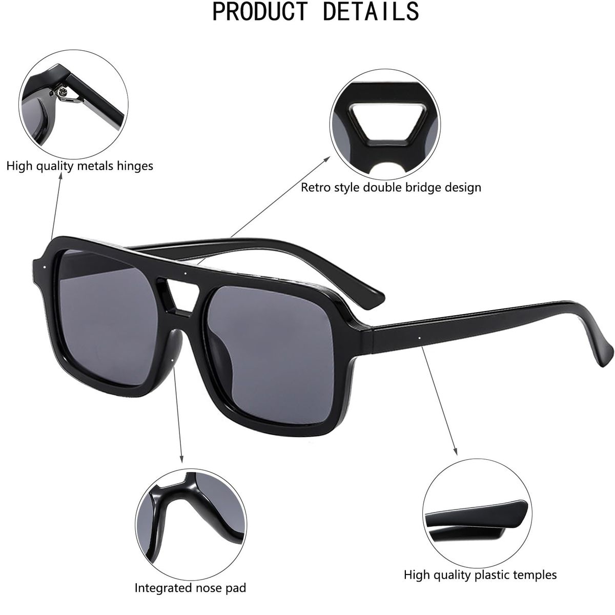 VATYERTY - Gafas de sol cuadradas retro-2