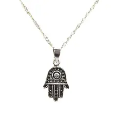 GENERICO - Collar Mano de Fátima de Plata Amuleto de Protección