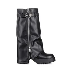 WEIDE - Botas Largas Mujer De Moda Eco Cuero Vintage CZY603