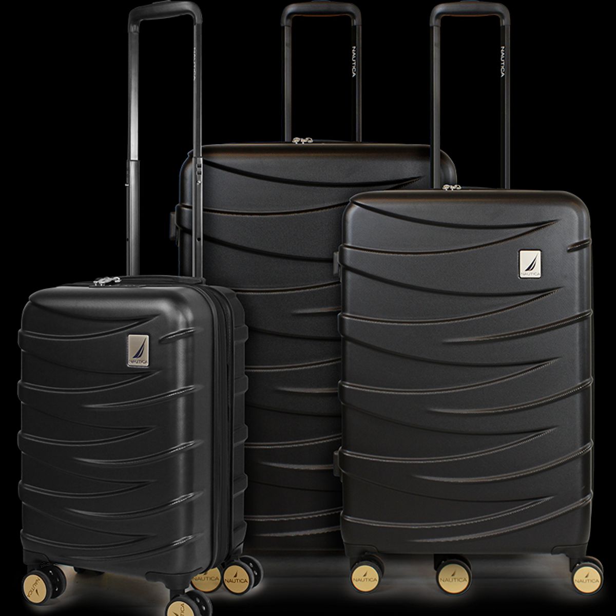 NAUTICA - Set de 3 maletas Mónaco negra S+M+L Nautica