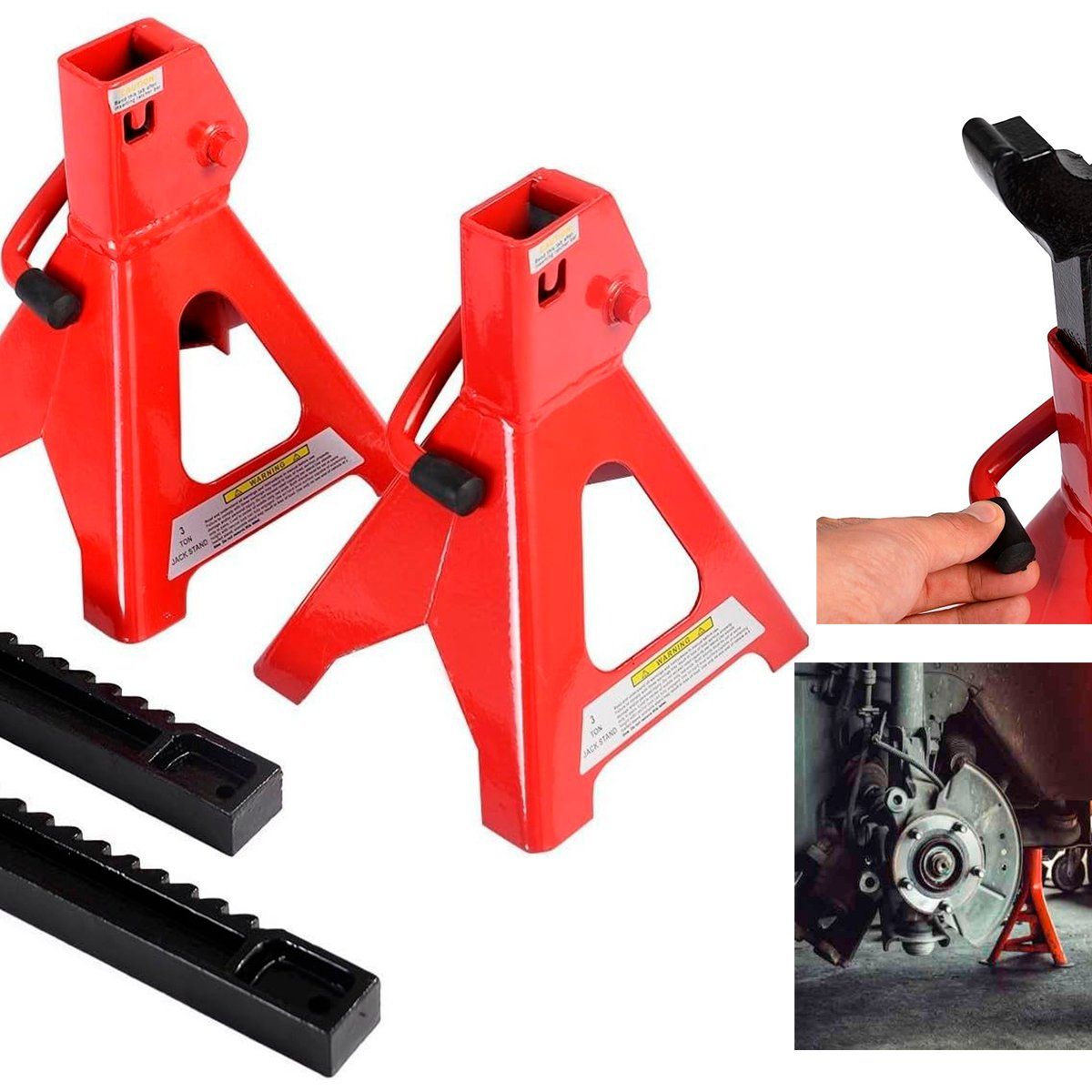 GENERICO - Par De Banquillo Caballete 3 Toneladas Ajustable