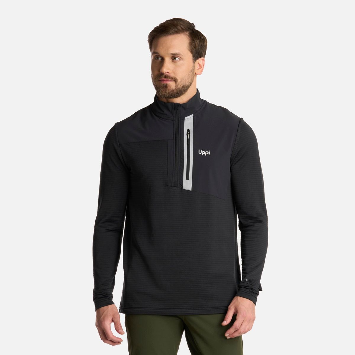 LIPPI - Polerón Hombre Karova Nano-F 14 Zip Negro Lippi