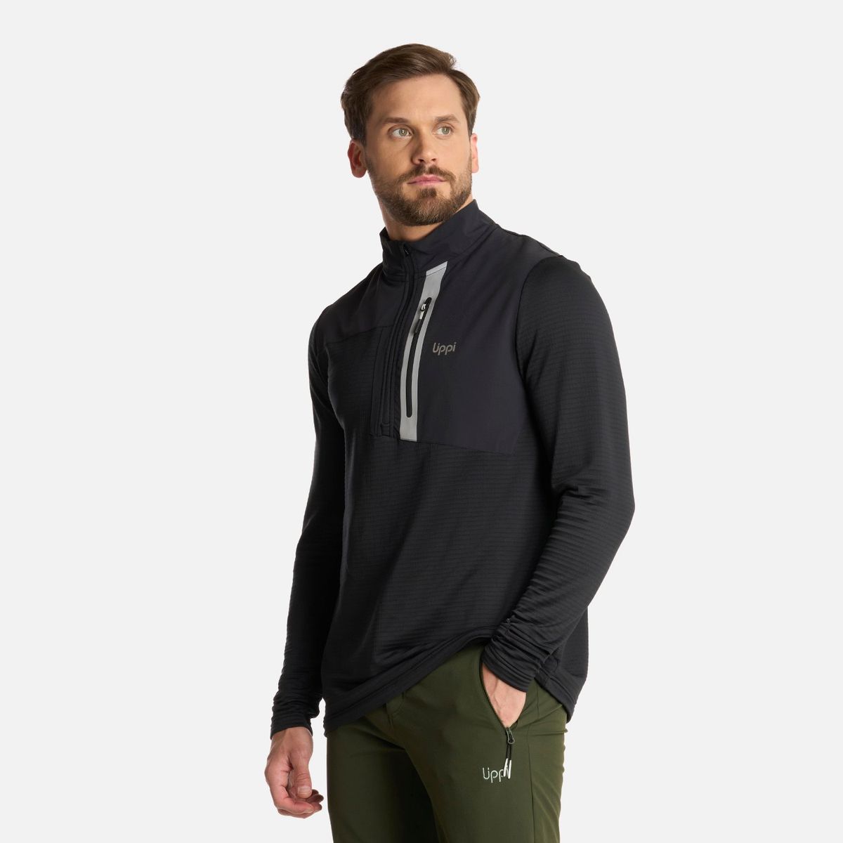 LIPPI - Polerón Hombre Karova Nano-F 14 Zip Negro Lippi