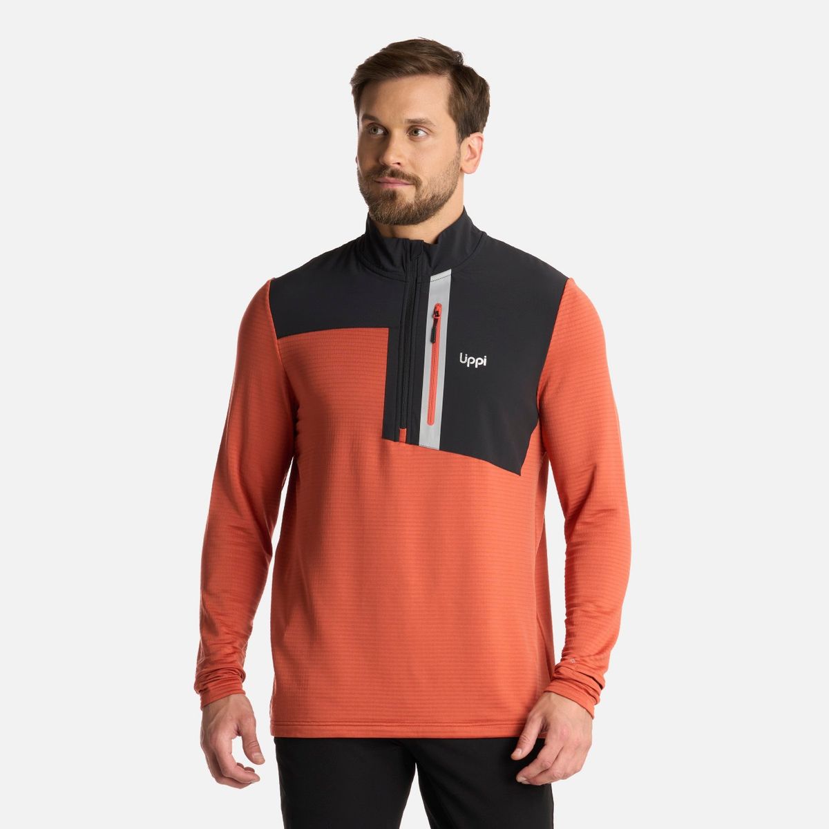 LIPPI - Polerón Hombre Karova Nano-F 14 Zip Café Claro Lippi