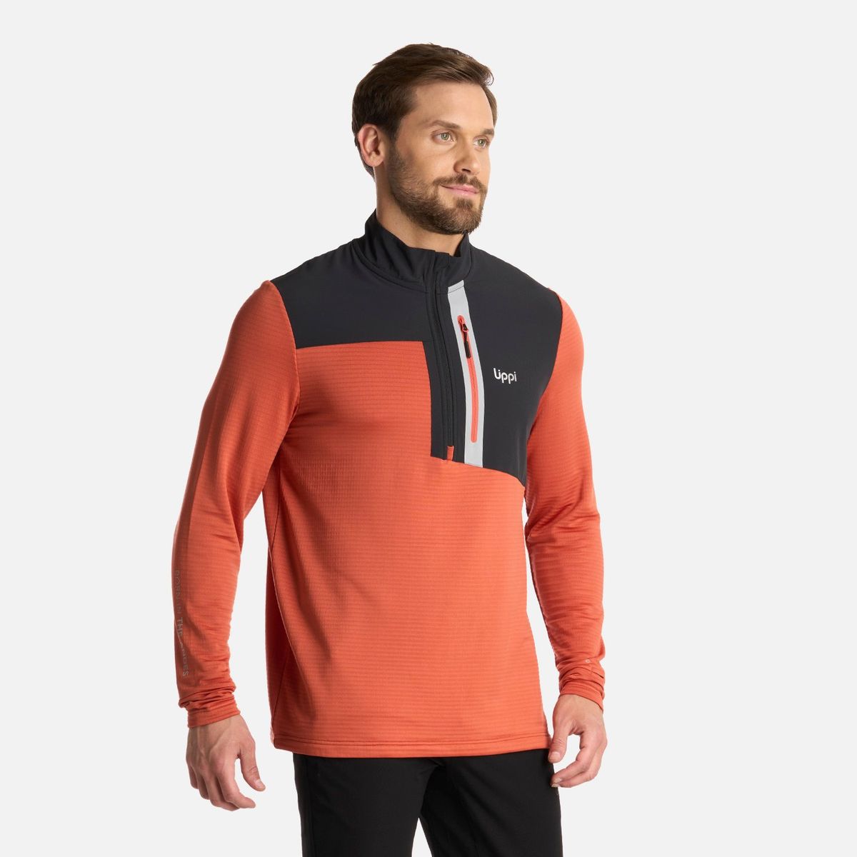 LIPPI - Polerón Hombre Karova Nano-F 14 Zip Café Claro Lippi