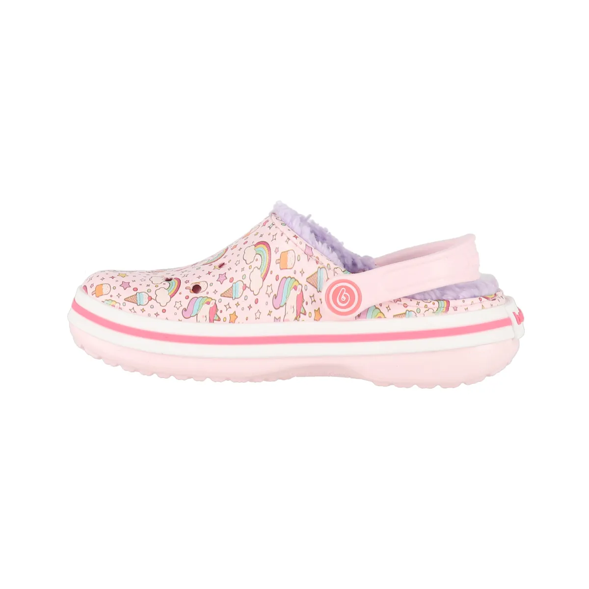 BAMERS - Zuecos Joven Bamers Refugio Line Rosa Print