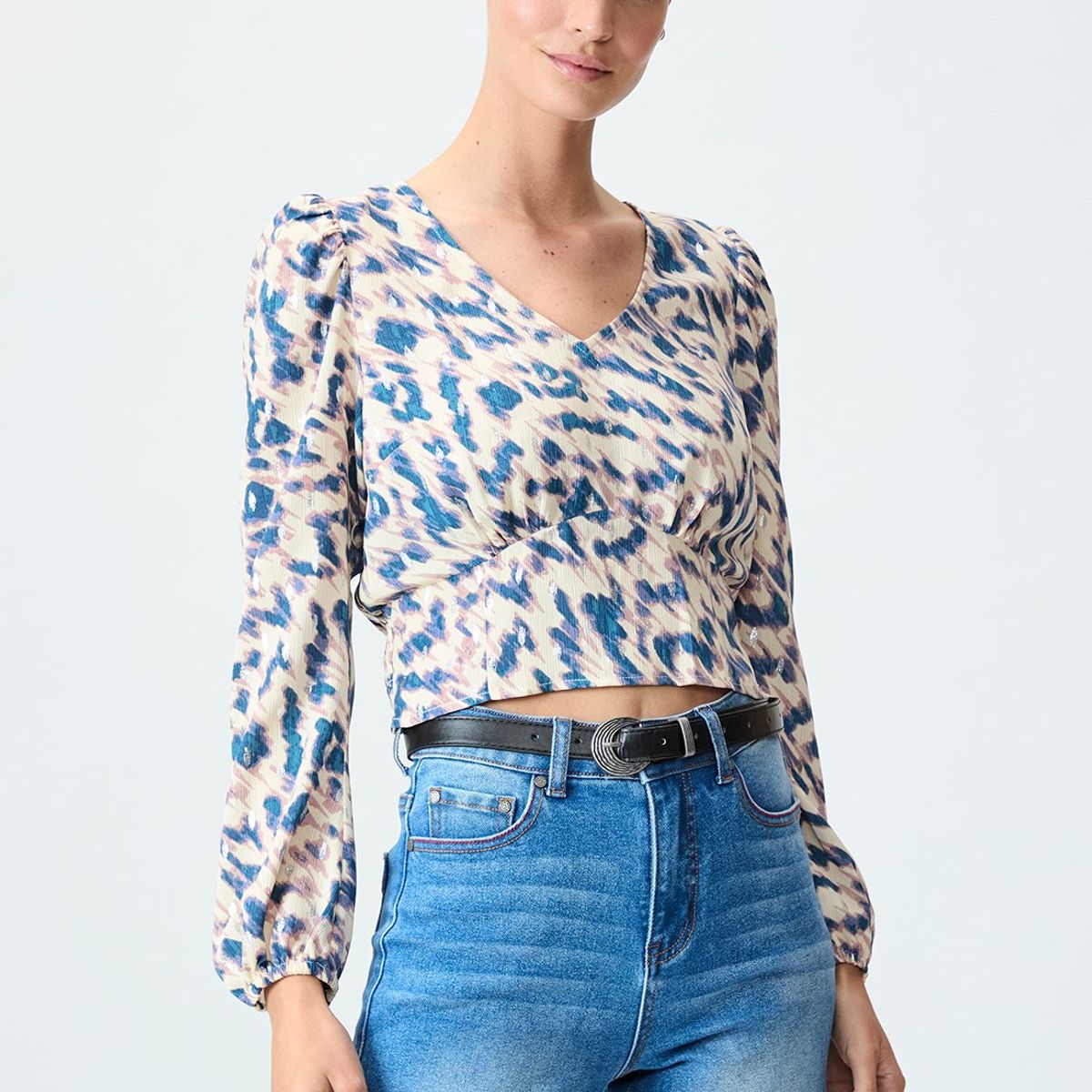 IO - Blusa Manga Larga Beige Mujer Io