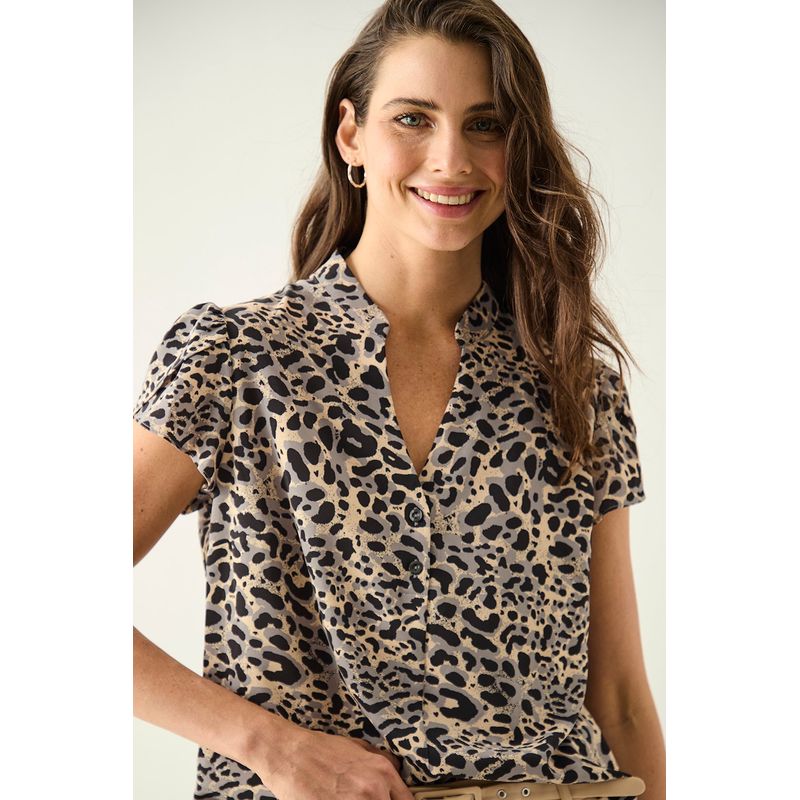 ASH - Blusa Manga Corta Negro Mujer Ash