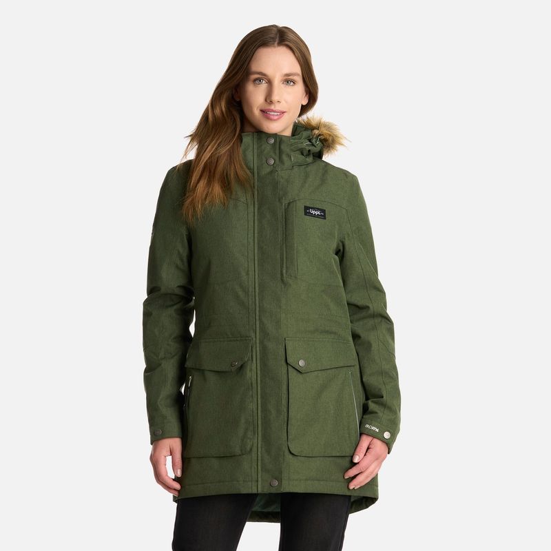 LIPPI - Chaqueta Mujer Roble B-Dry Hoody Jacket Melange Verde Lippi