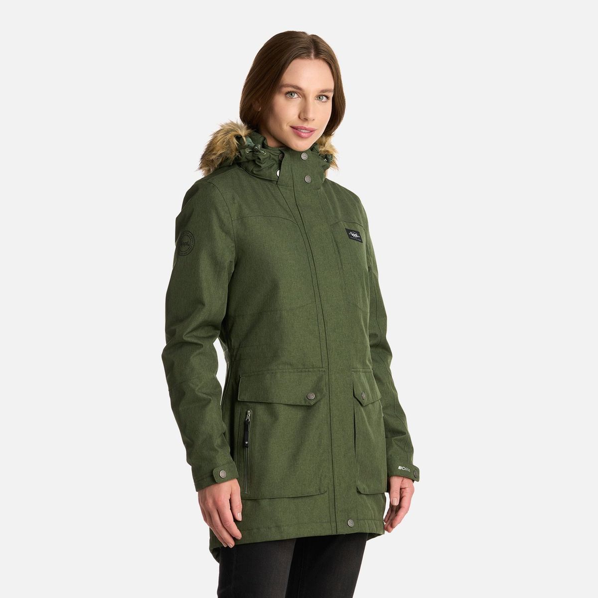 LIPPI - Chaqueta Mujer Roble B-Dry Hoody Jacket Melange Verde Lippi