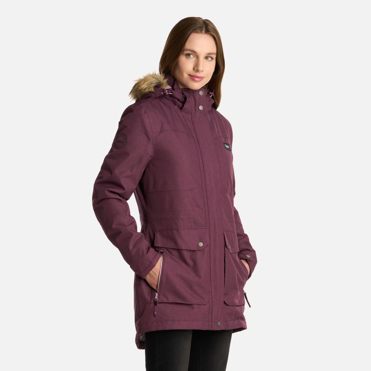 LIPPI - Chaqueta Mujer Roble B-Dry Hoody Jacket Melange Vino Lippi