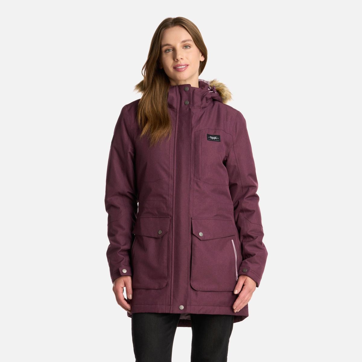 LIPPI - Chaqueta Mujer Roble B-Dry Hoody Jacket Melange Vino Lippi