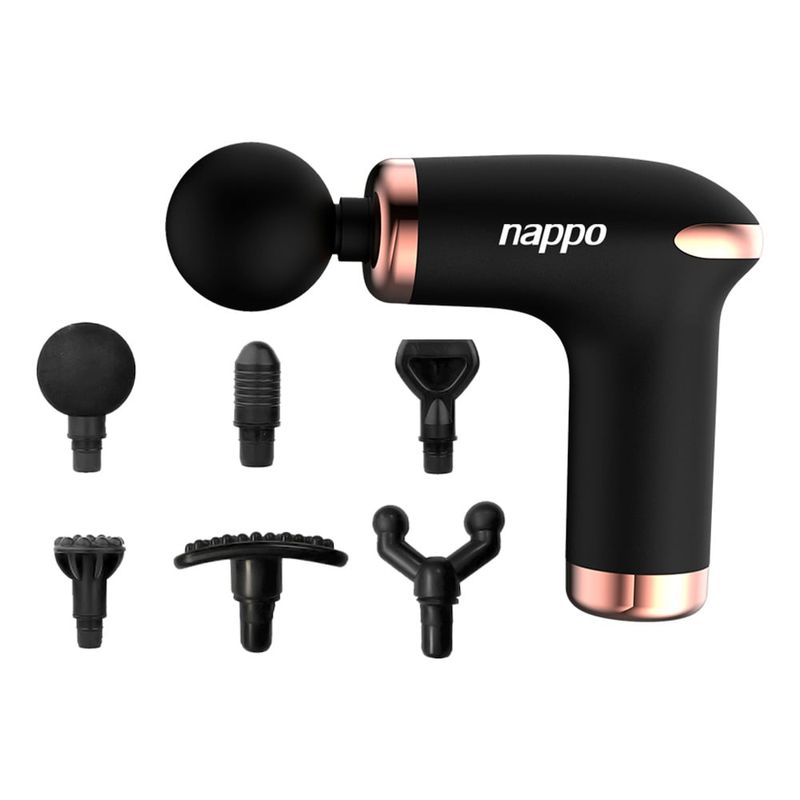 NAPPO - Pistola Masajeadora Nappo 6 Cabezales 2 Baterías Recargables